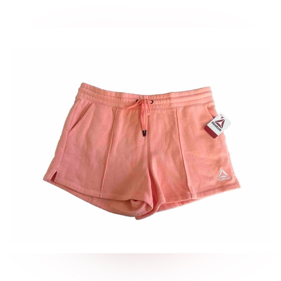 NWT REEBOK PEACH AMBER Relaxed Run Terry Shorts Women’s Size XL - Picture 2 of 9